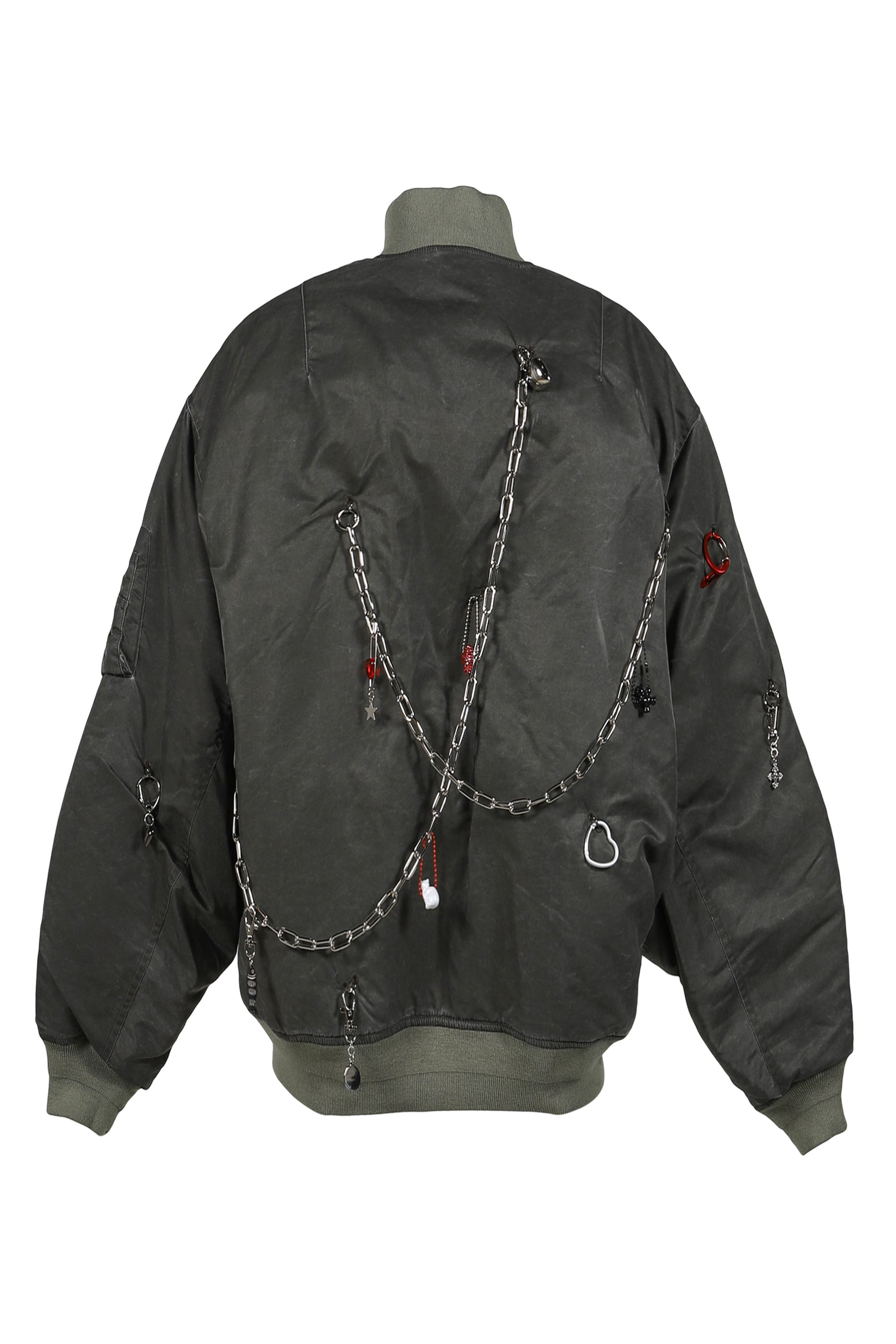 KEY CHAIN DECORATED BOMBER JACKET / KHA - 2
