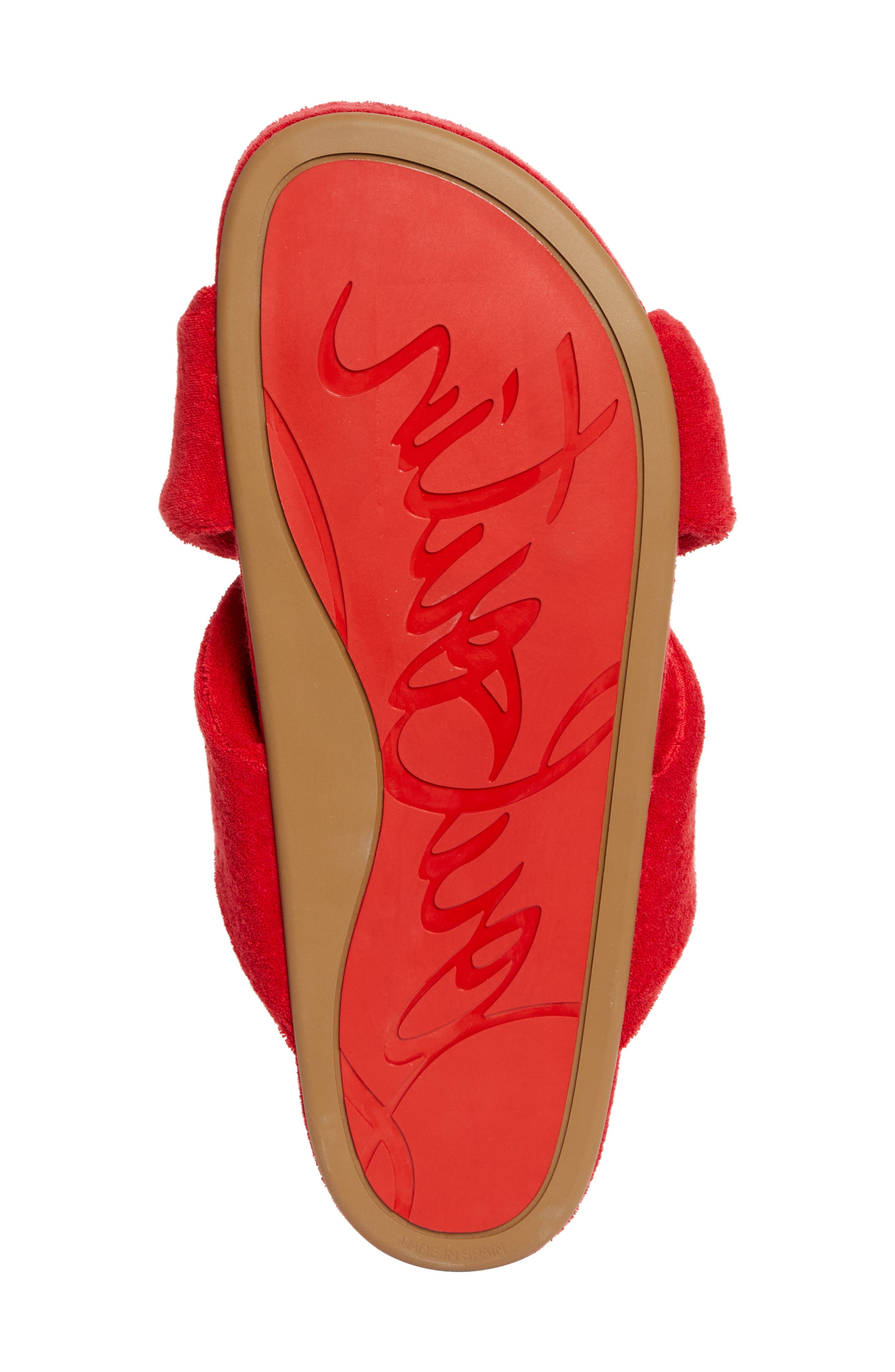 Christian Louboutin Bizzu Logo Patch Slide Sandal in Loubi at Nordstrom - 6
