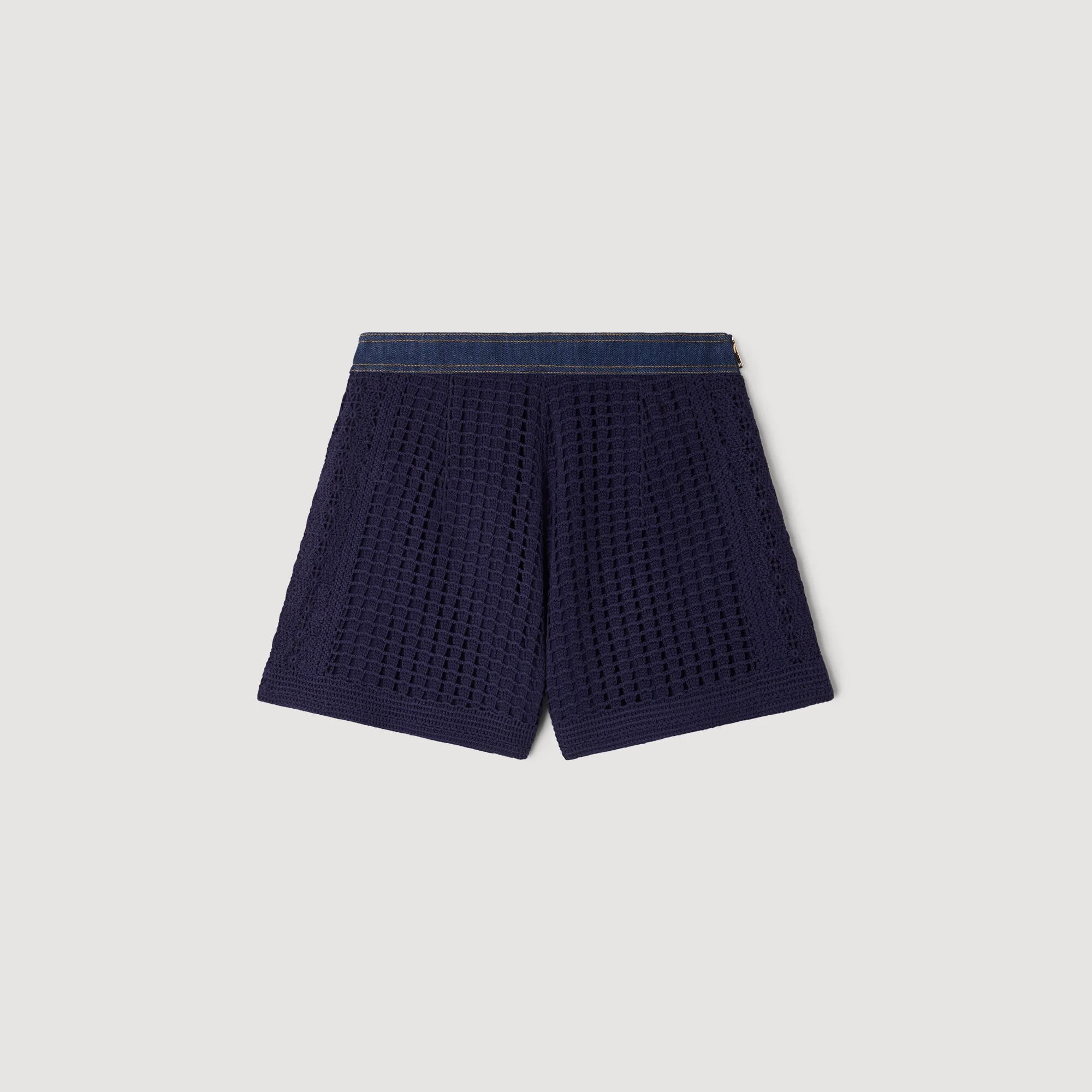HIGH-WAISTED CROCHET SHORTS - 1