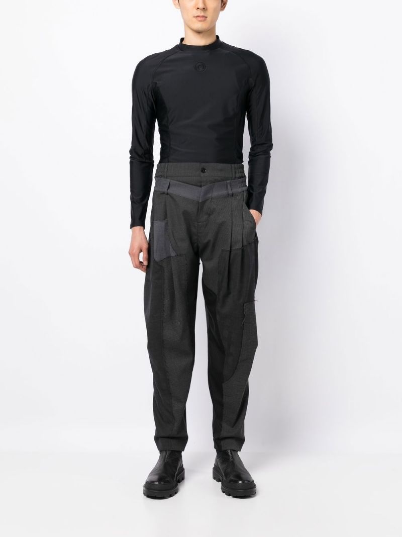 layered-design tapered trousers - 2