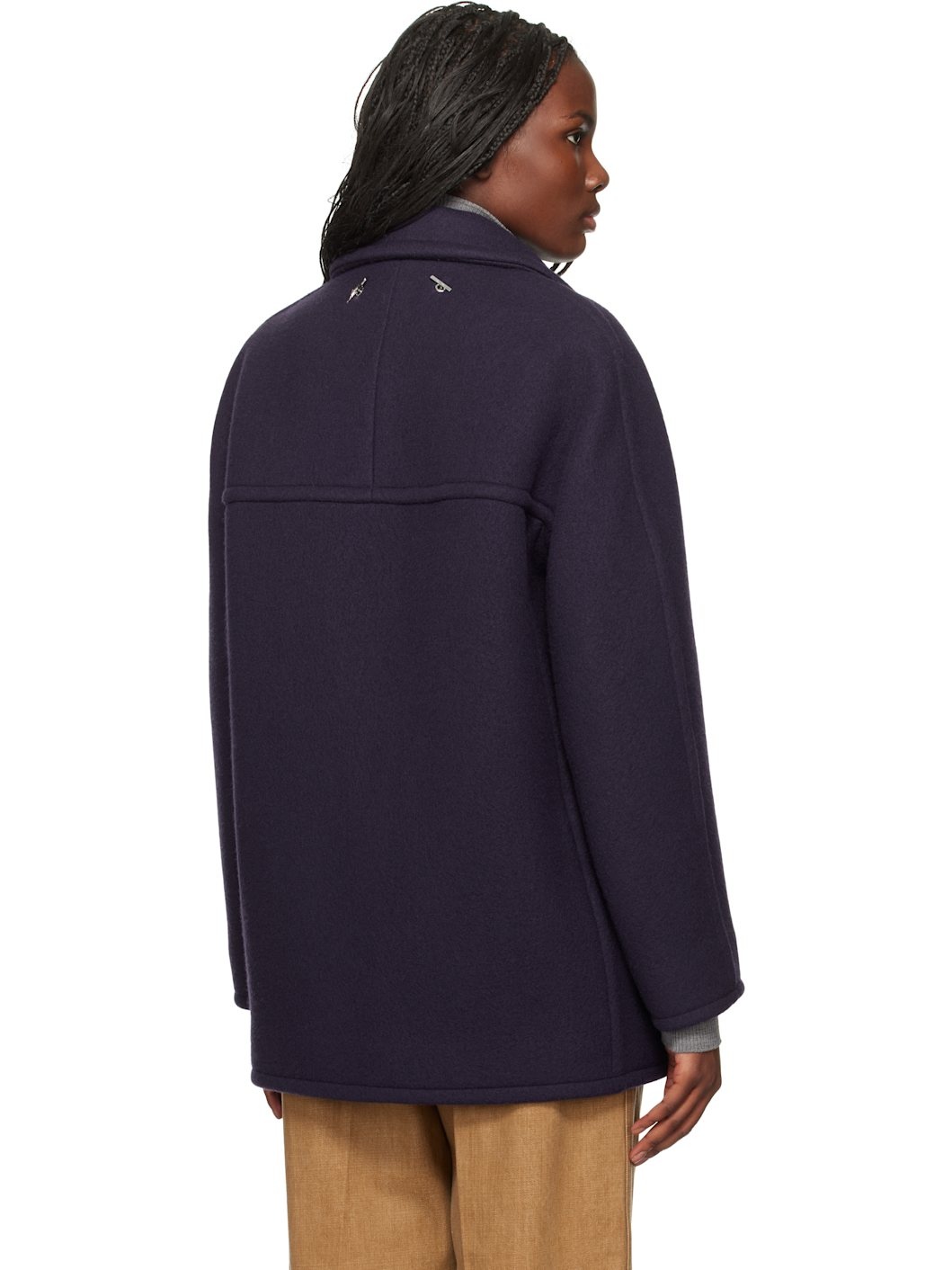Navy Double-Breasted Peacoat - 3