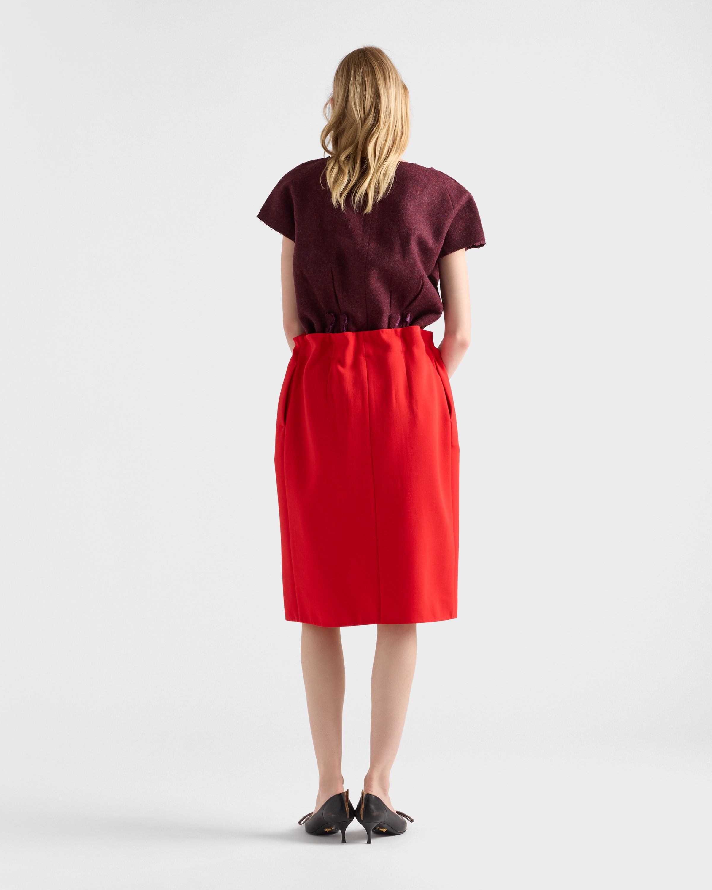 Melange natté midi skirt - 5