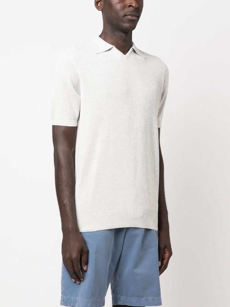ribbed-knit polo shirt 3