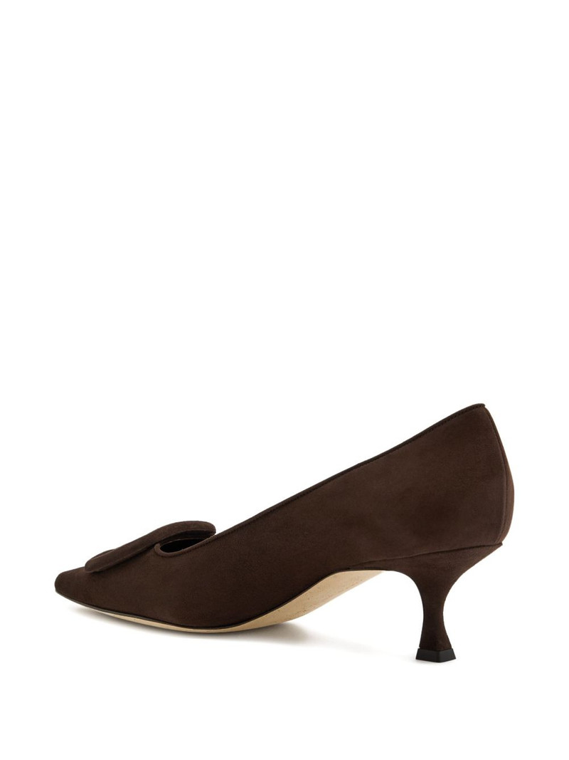 Manolo Blahnik 50mm buckle-embellishment suede pumps outlook