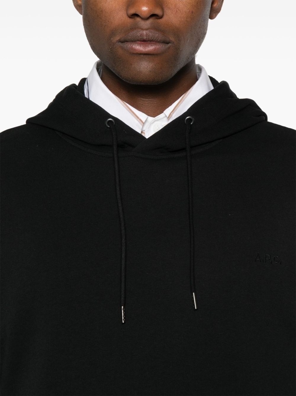 logo-embroidered cotton hoodie - 5