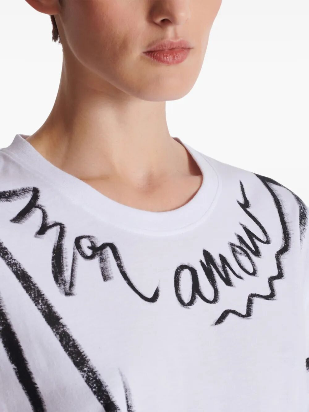 Balmain Women Sl Writing Printed T-Shirt - 5