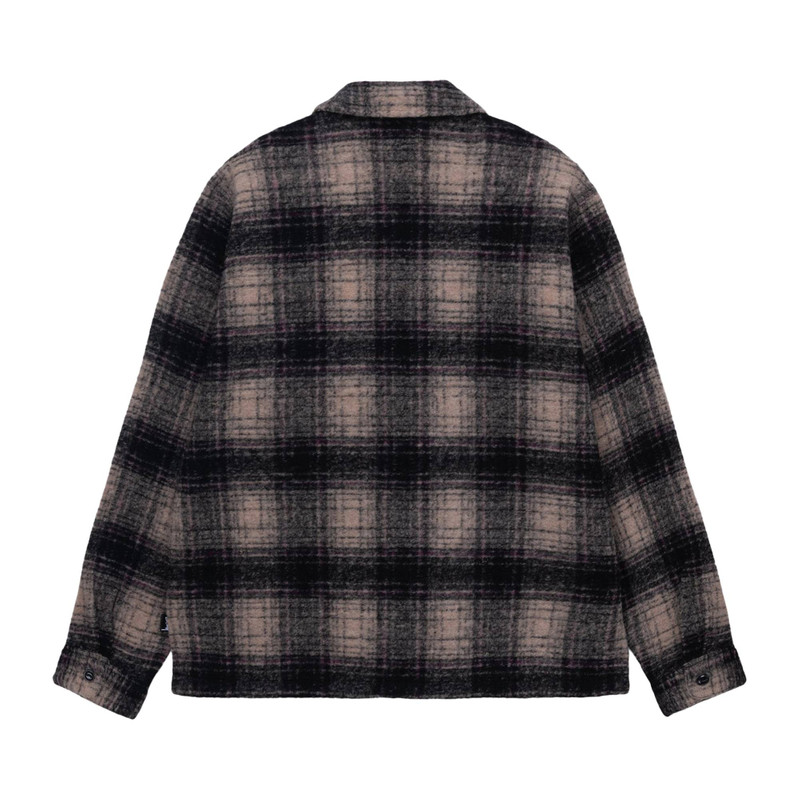 Stüssy Stussy Wool Plaid Zip Shirt 'Lilac' outlook