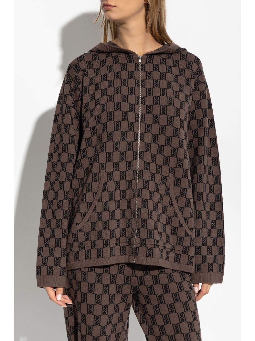 monogram-pattern hoodie - 3