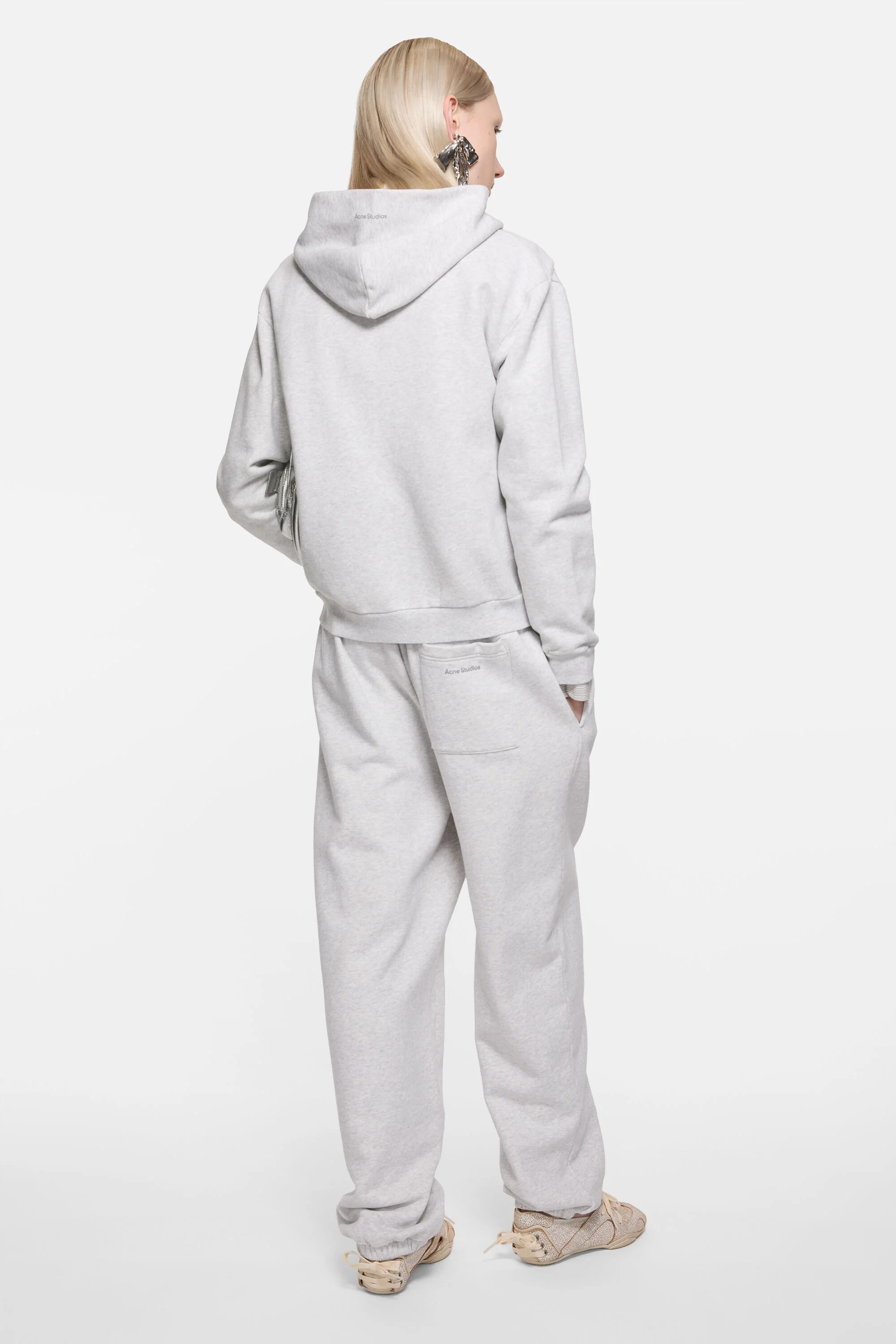 Hooded zipper sweater - Pale Grey Melange - 3