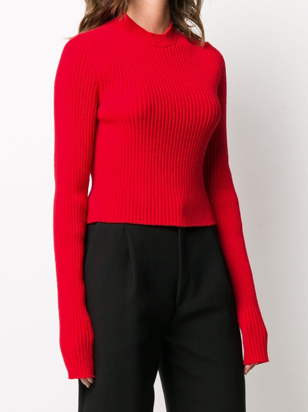 cropped knitted jumper - 3