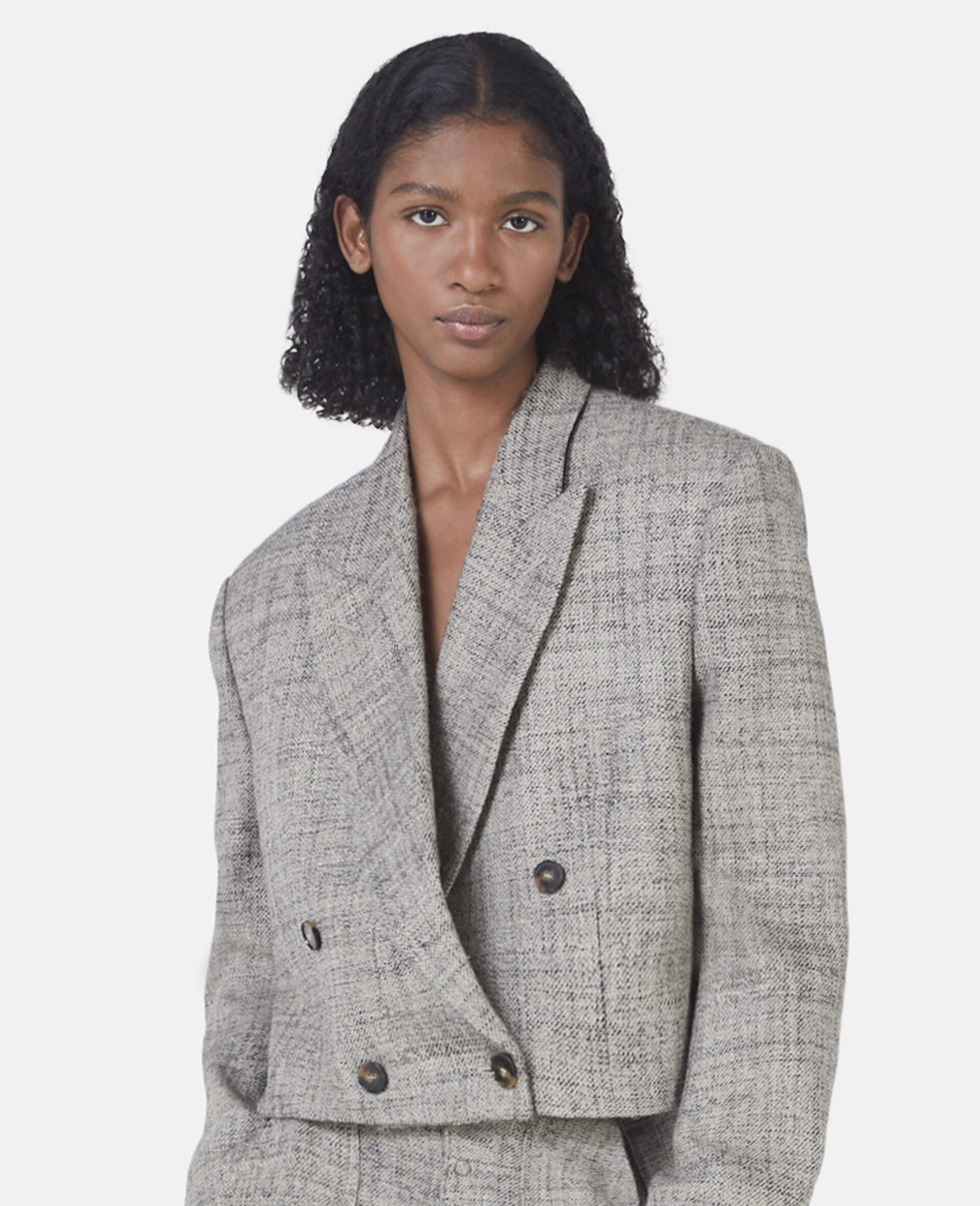 Stella McCartney Cropped Boxy Double-Breasted Blazer