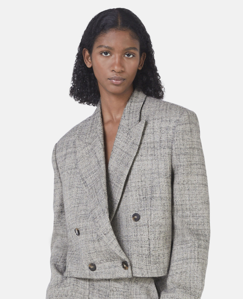 Cropped Boxy Double-Breasted Blazer 4