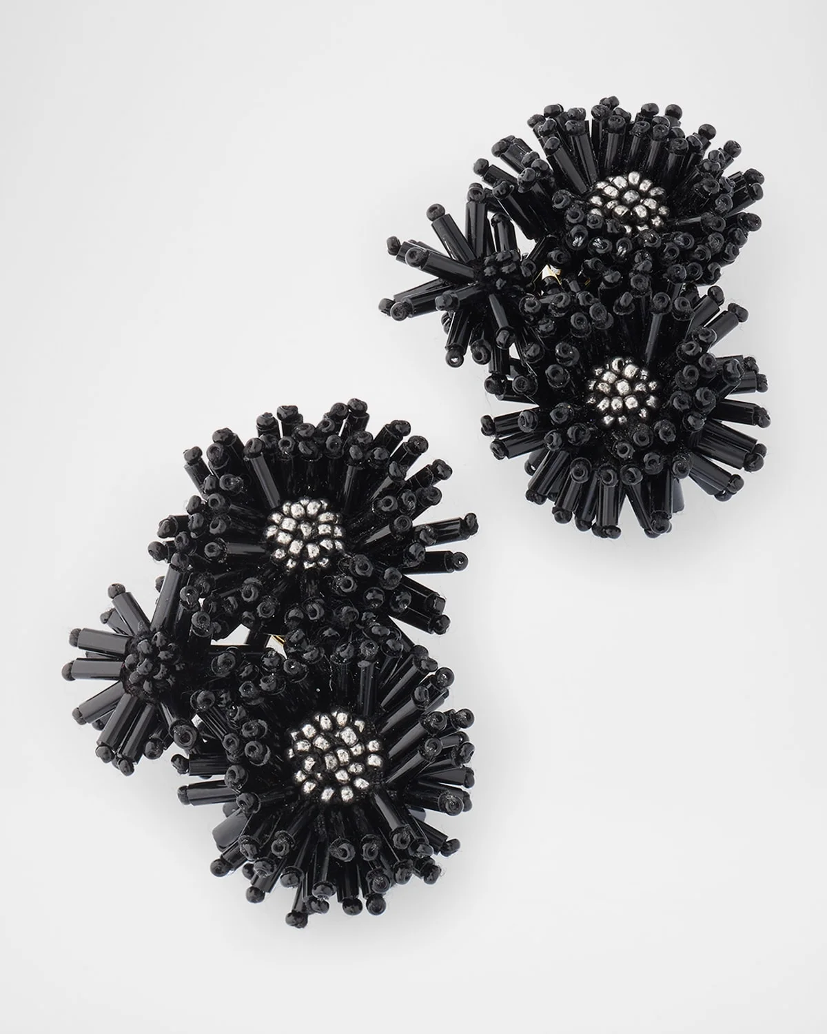 Pom-Pom Flower Stud Earrings - 1