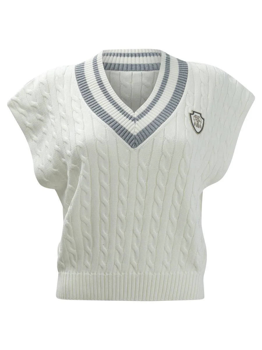 Brunello Cucinelli Sleeveless Sweater In Cotton - 1