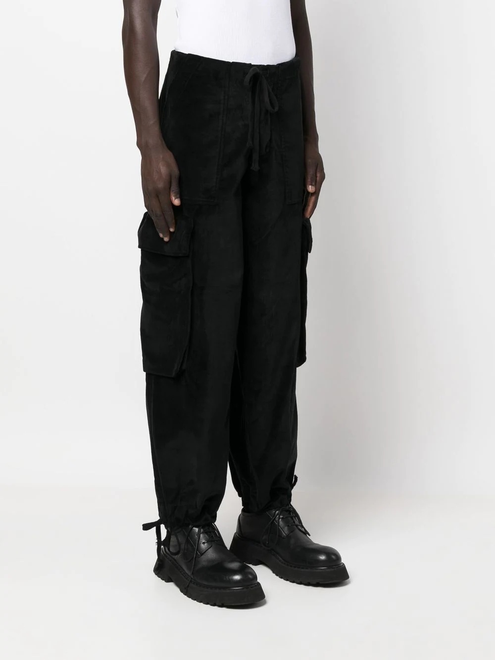 velvet cargo trousers - 4