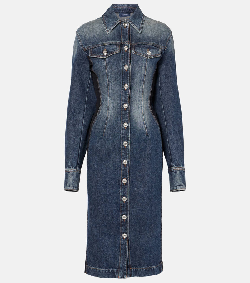 Fiorito denim 미디 드레스 - 1