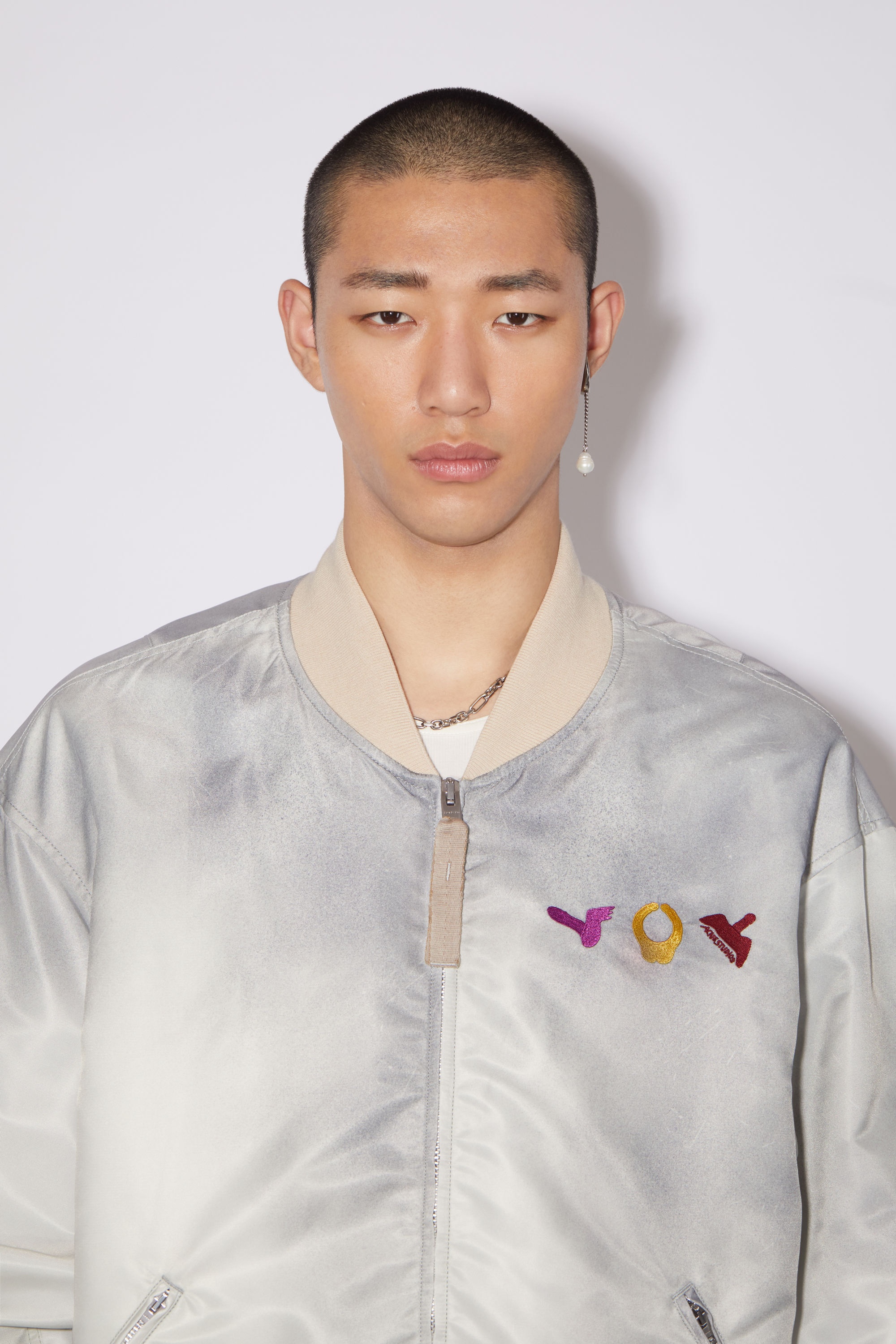 Satin bomber jacket - White - 7