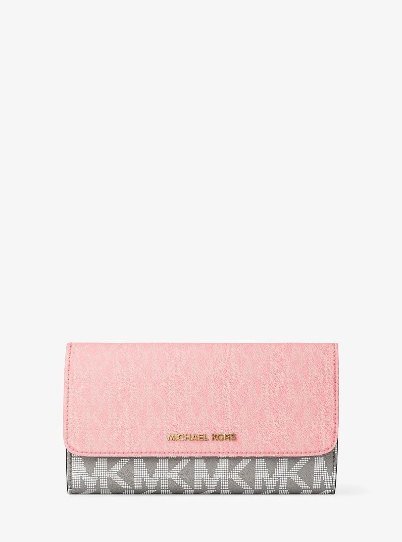 Jet Set Large Signature Logo Tri-Fold Wallet - 1