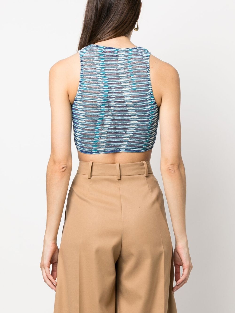 semi-sheer cropped top - 4