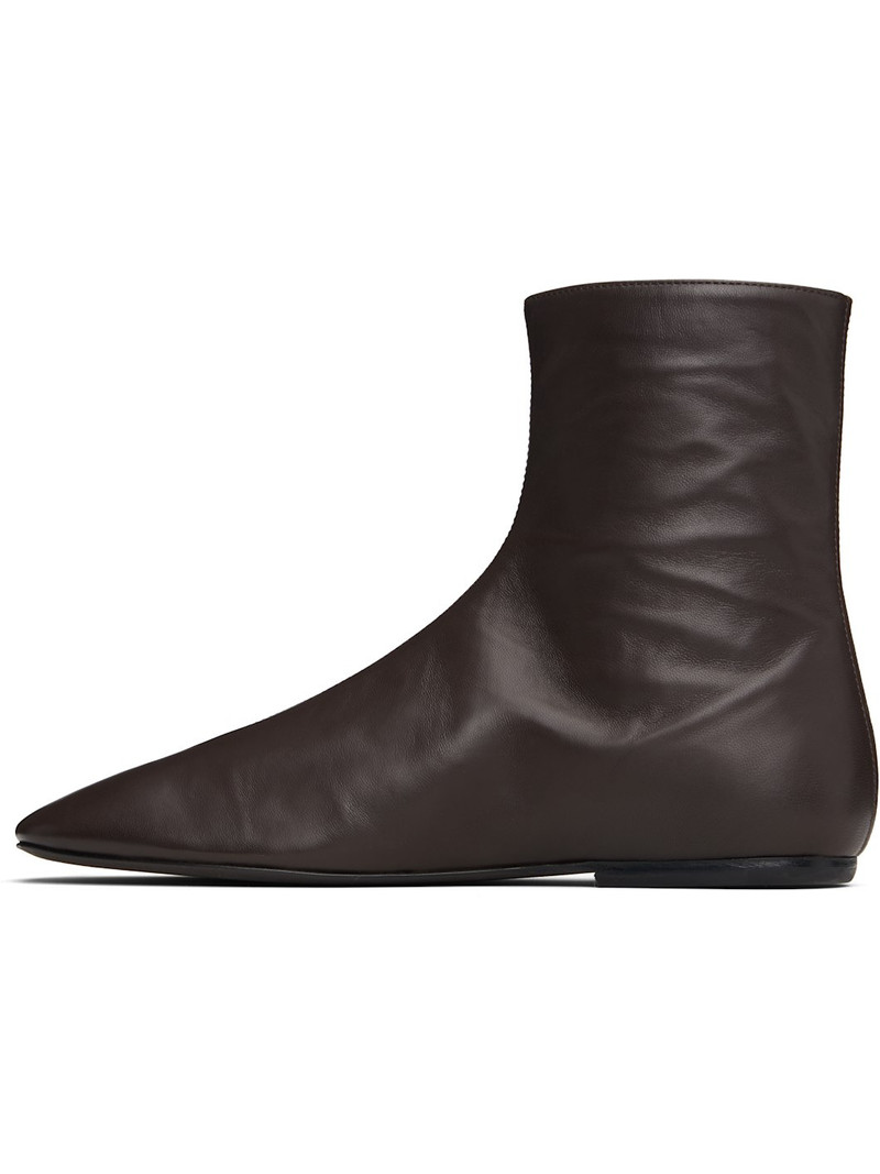 Dries Van Noten Brown Leather Sock Boots outlook
