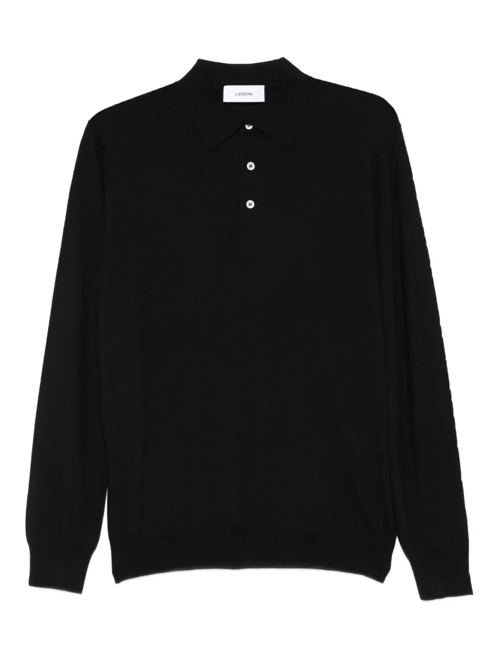 long-sleeve wool polo shirt - 1