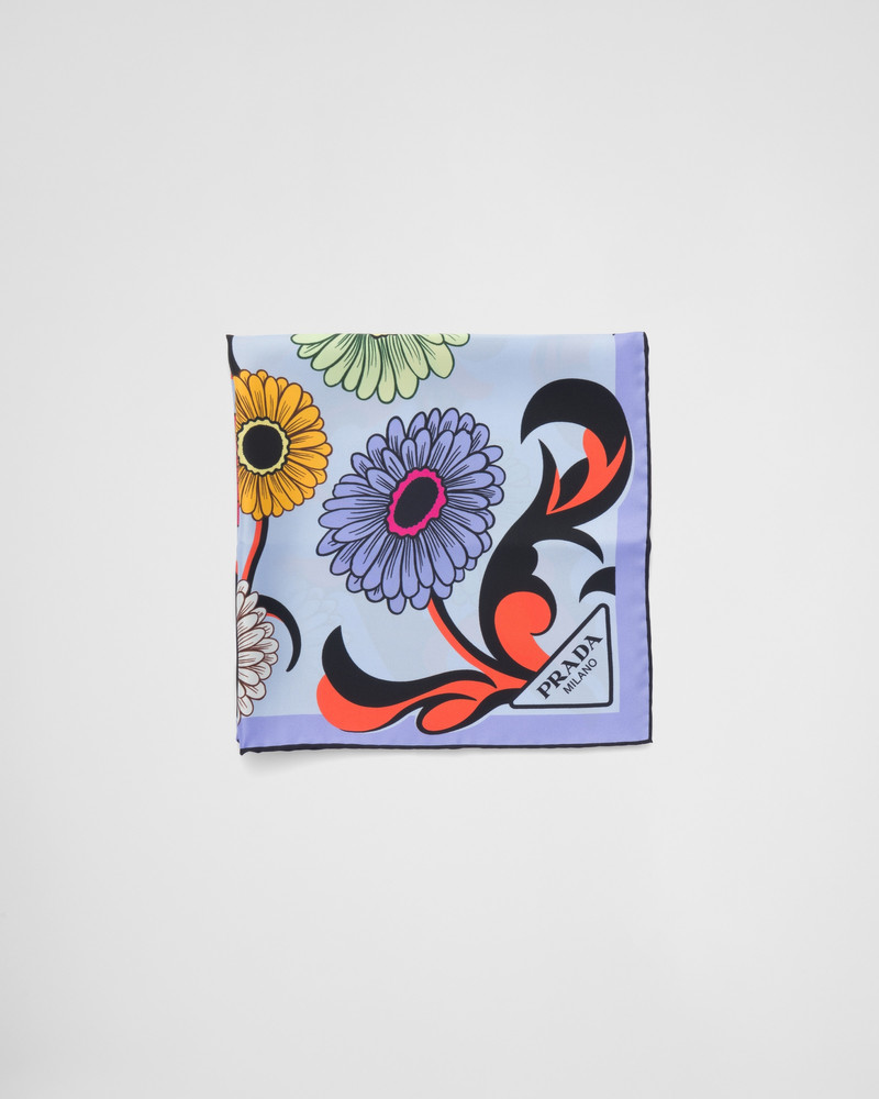 Printed silk twill scarf 1