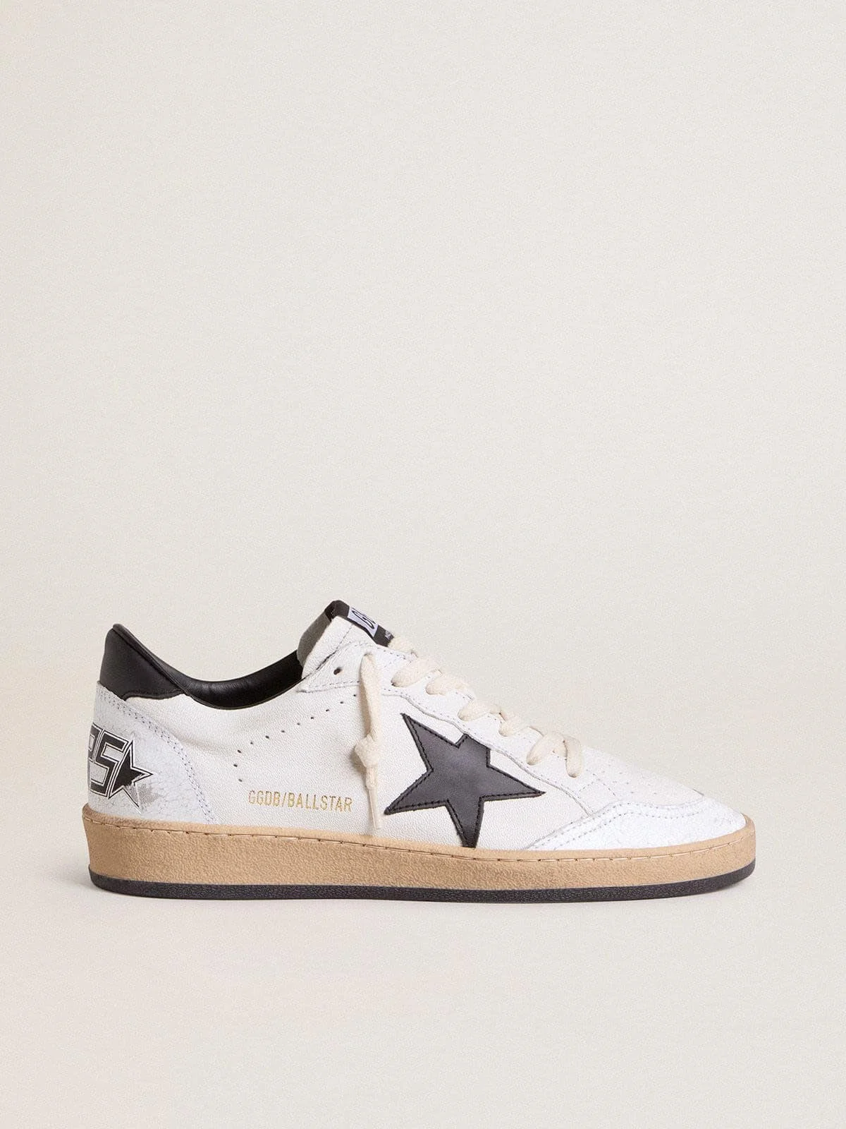 Men's Ball Star in white nappa with black star - 1