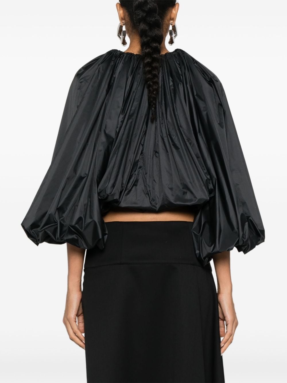 cropped balloon jacket - 4