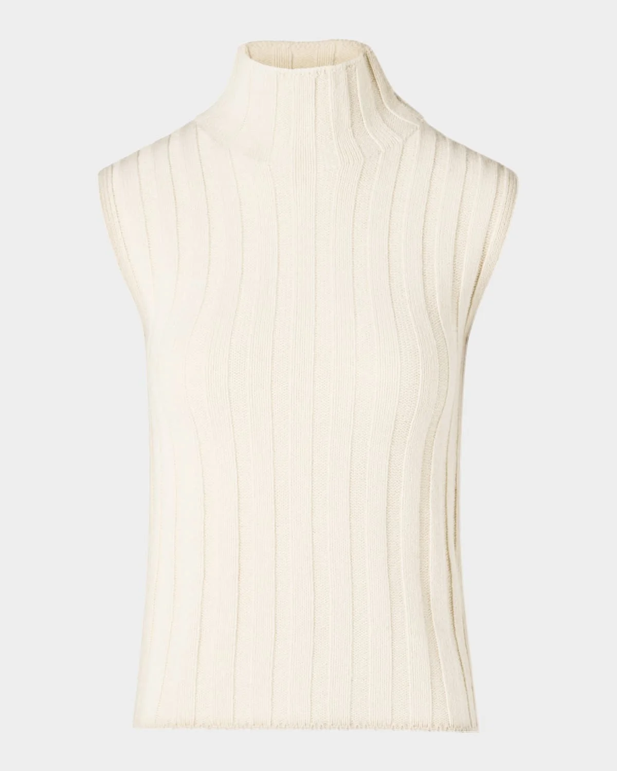 Chunky Rib Turtleneck Tank Top - 1