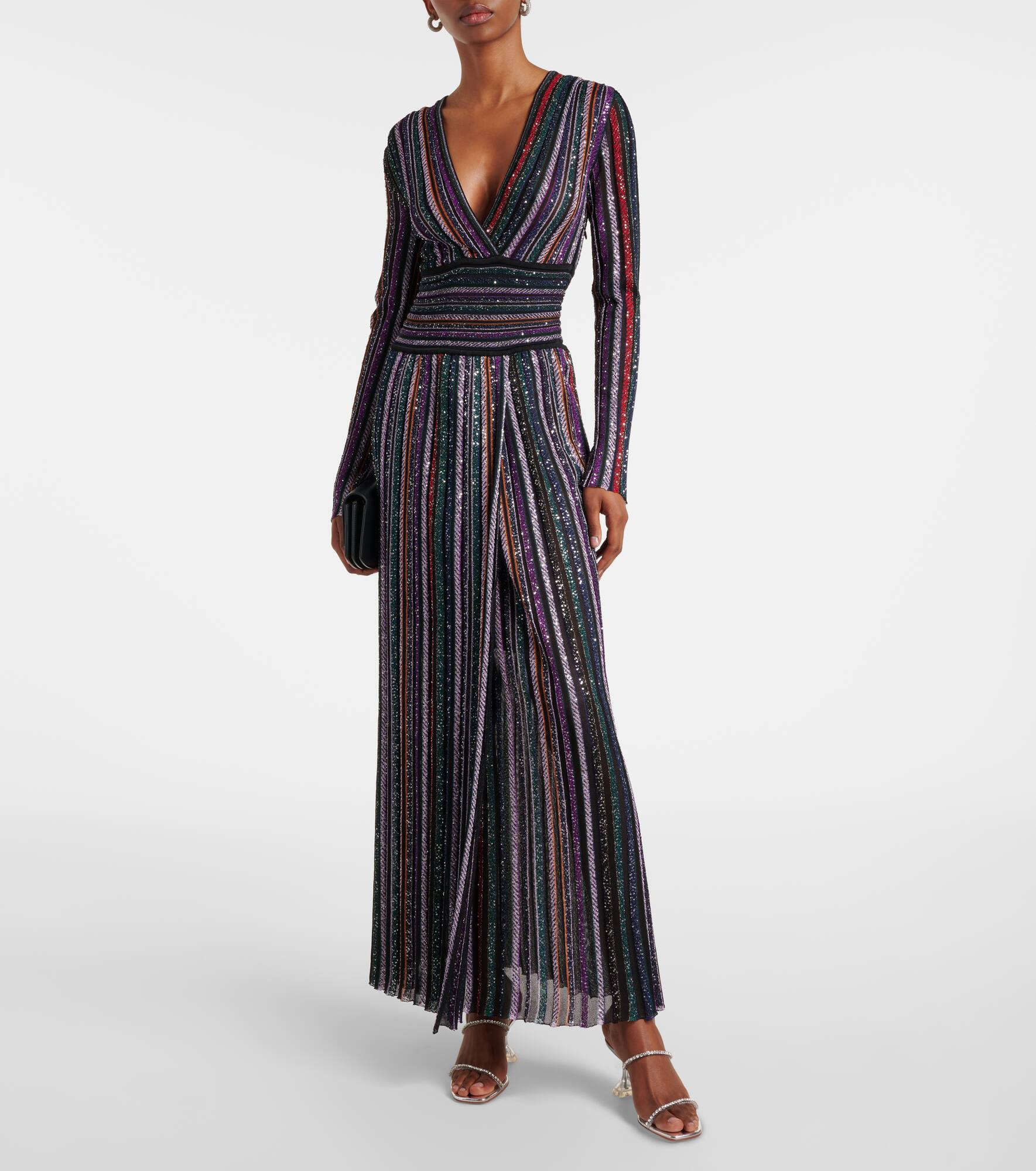Sequined striped gown - 2
