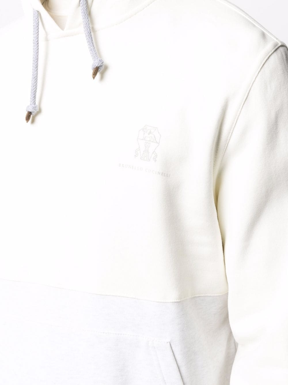 two-tone zip-up hoodie - 5