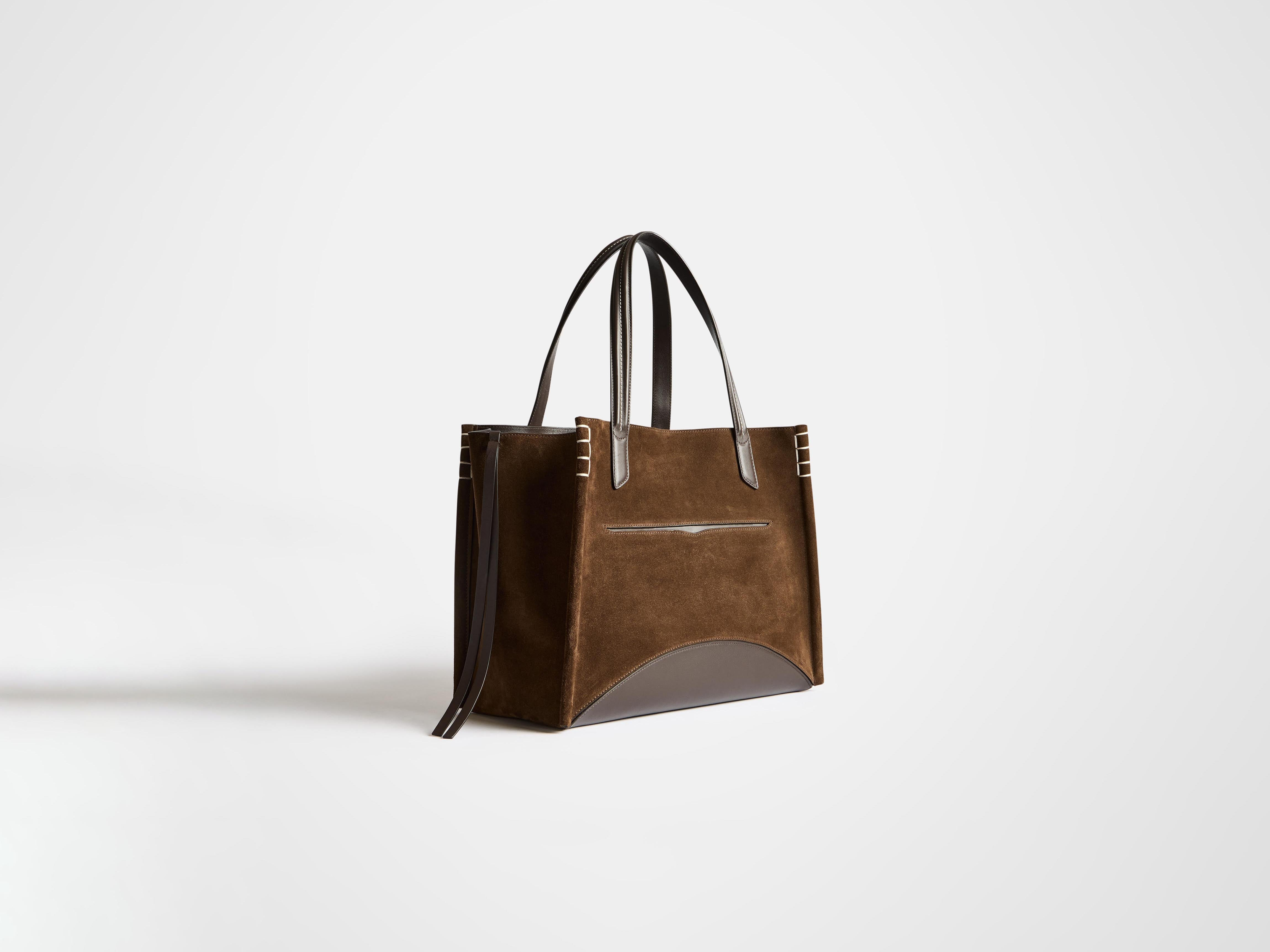 LOAFER CABAS BAG IN BROWN SUEDE - 6
