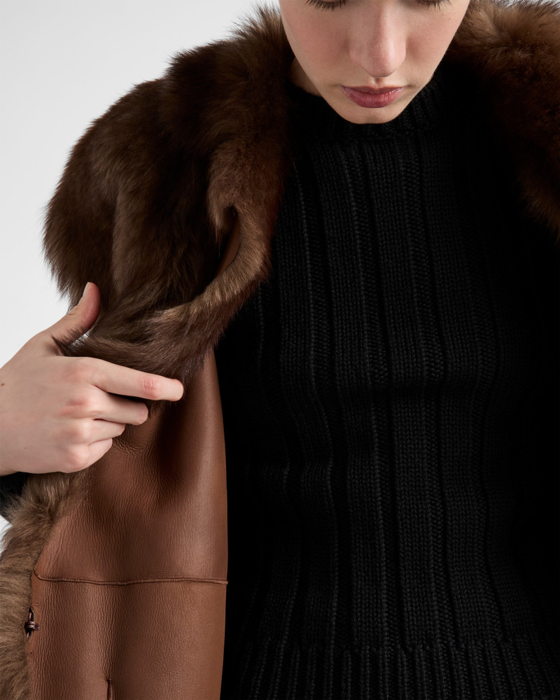 Belted shearling vest 6