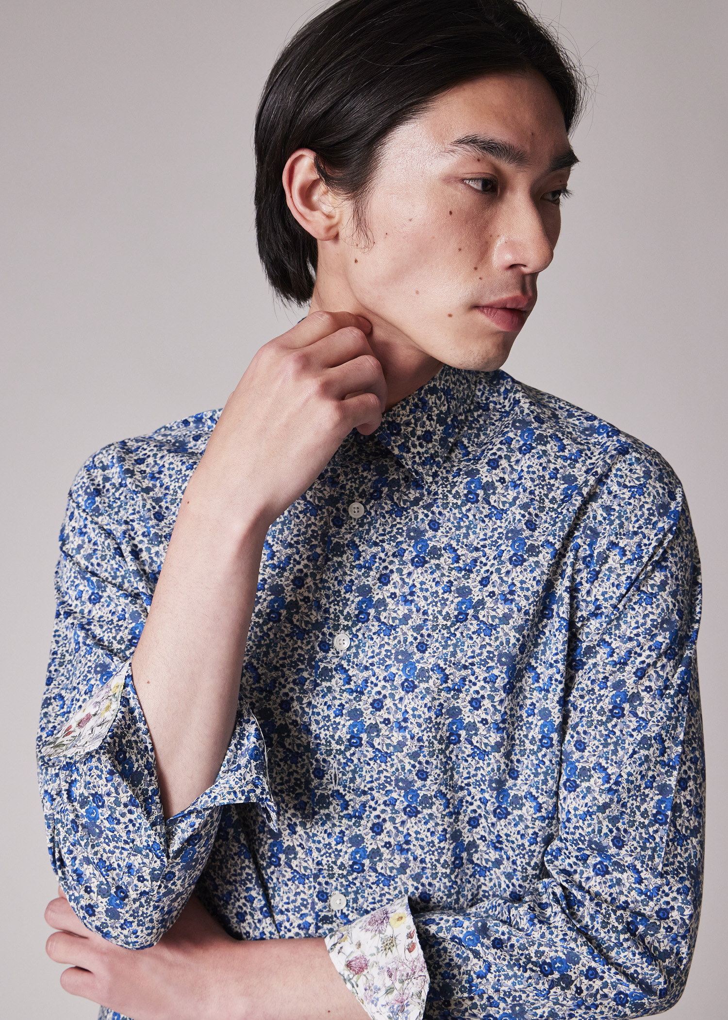 Tailored-Fit Blue 'Liberty Floral' Shirt - 3