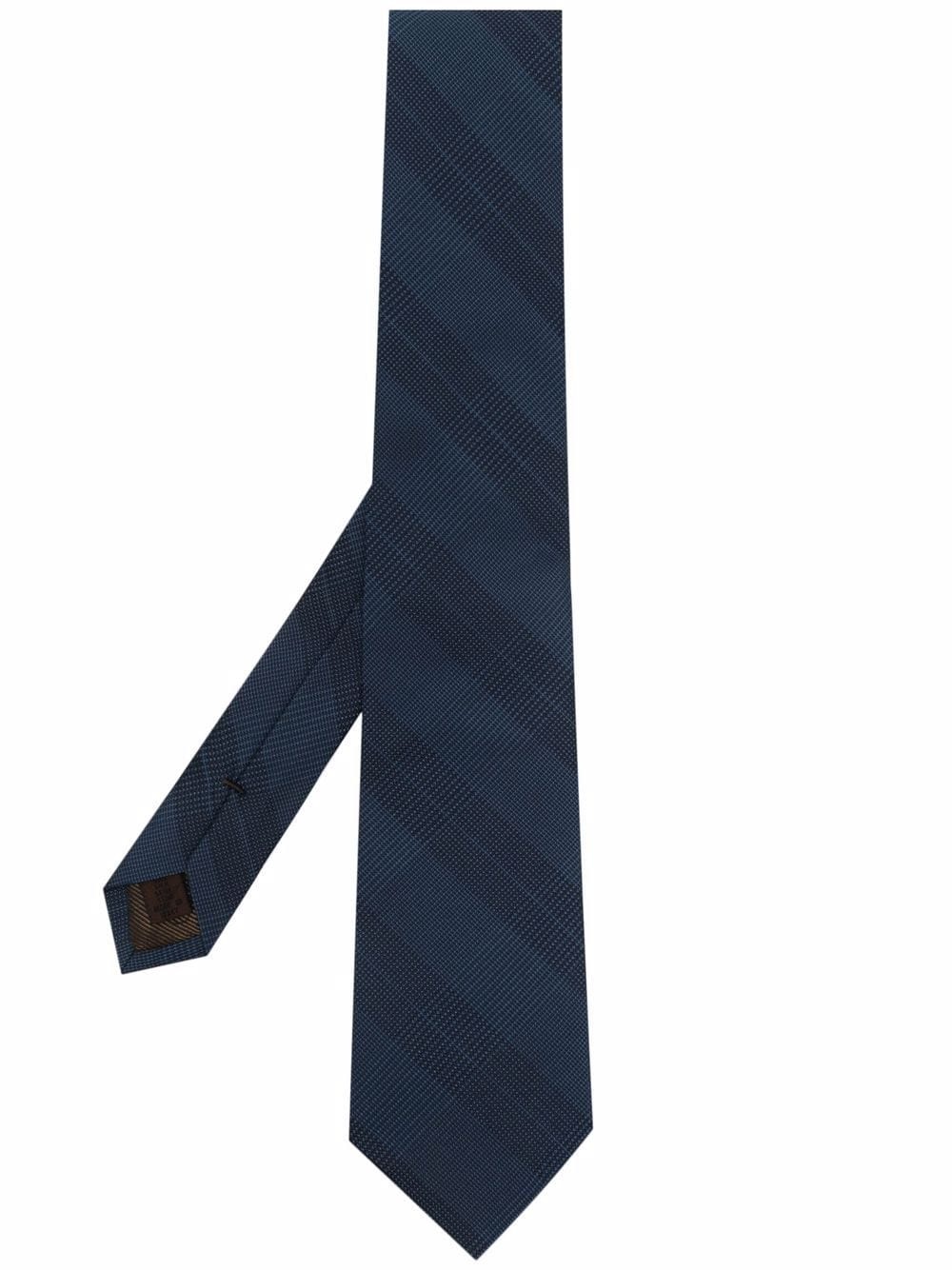 diagonal stripes silk tie - 1