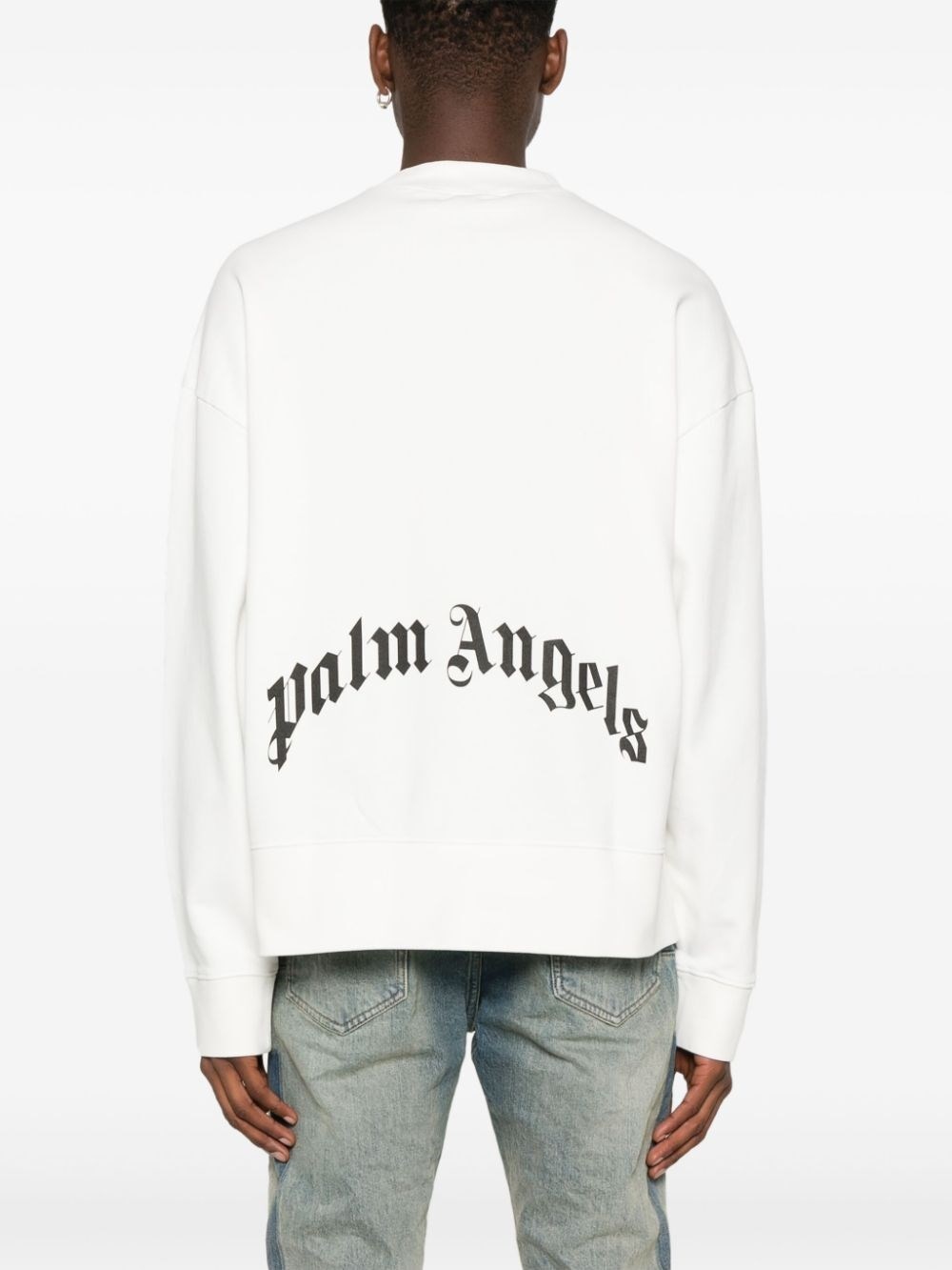 スウェット・トレーナー Palm Angels Back Curved Logo Crew-Neck Sweatshirt Palm Angels `Back Curved Logo` Crew-Neck Sweatshirt
