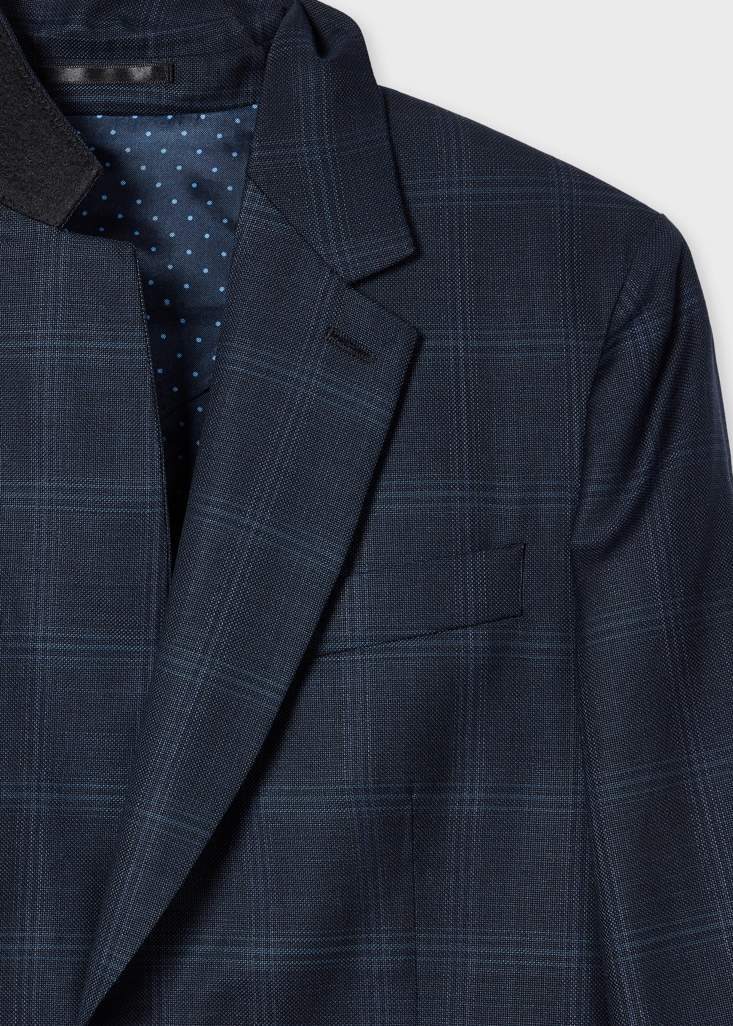 Navy Wool Check Buggy-Lined Blazer - 2