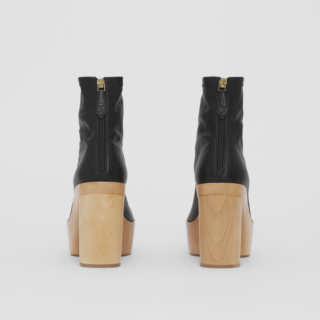 Lambskin and Wood Platform Boots - 6