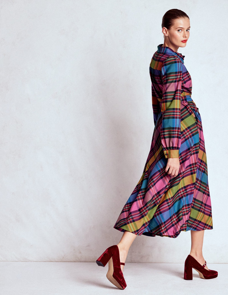 Vivienne Check Midi Dress-Multi, Blanket Check 5