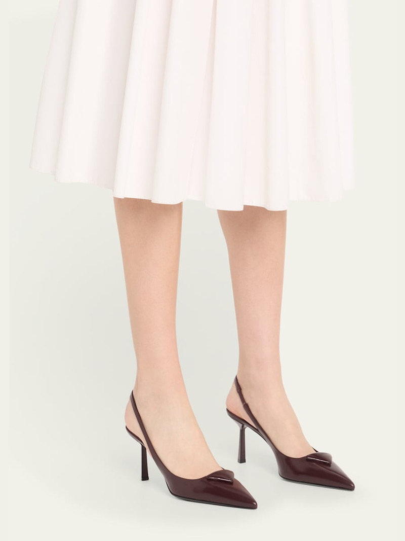 Prada Patent Padded Triangle Slingback Pumps outlook