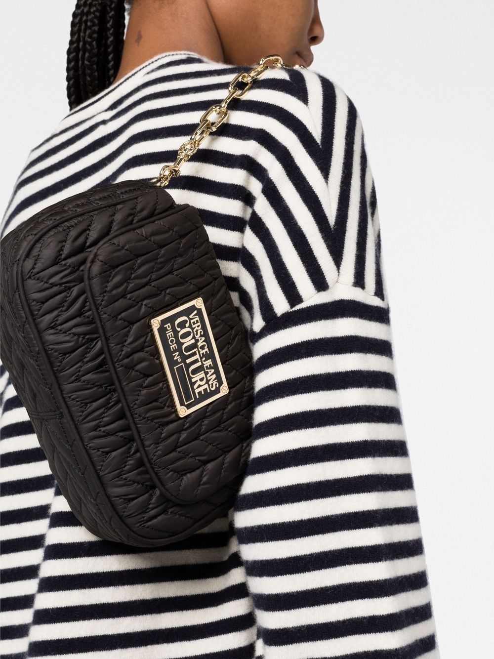 faux-leather matelassé shoulder bag - 3