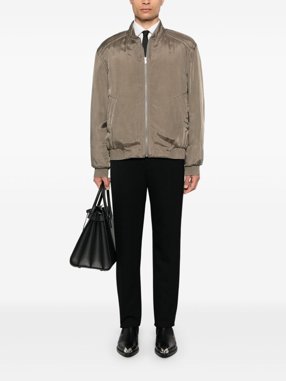 zipped bomber jacket - 2
