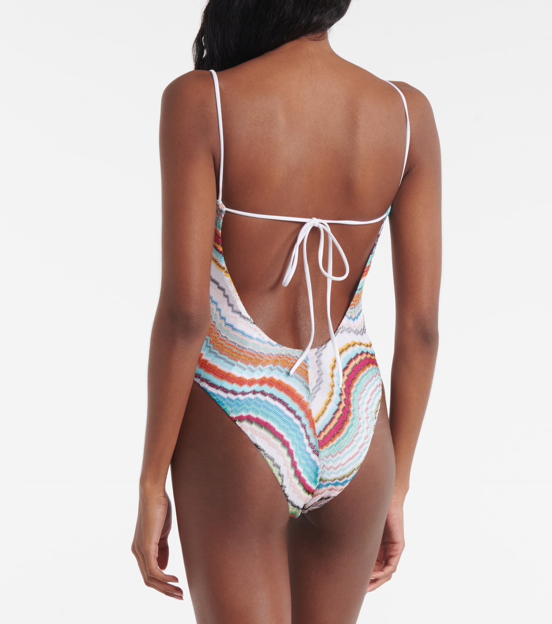 Wave lamé swimsuit - 3