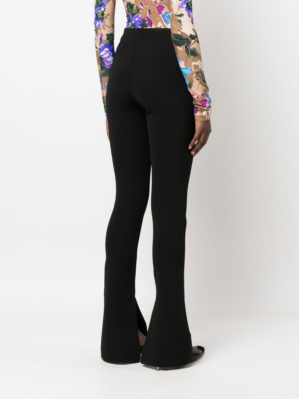 crepe jersey flared leggings - 4