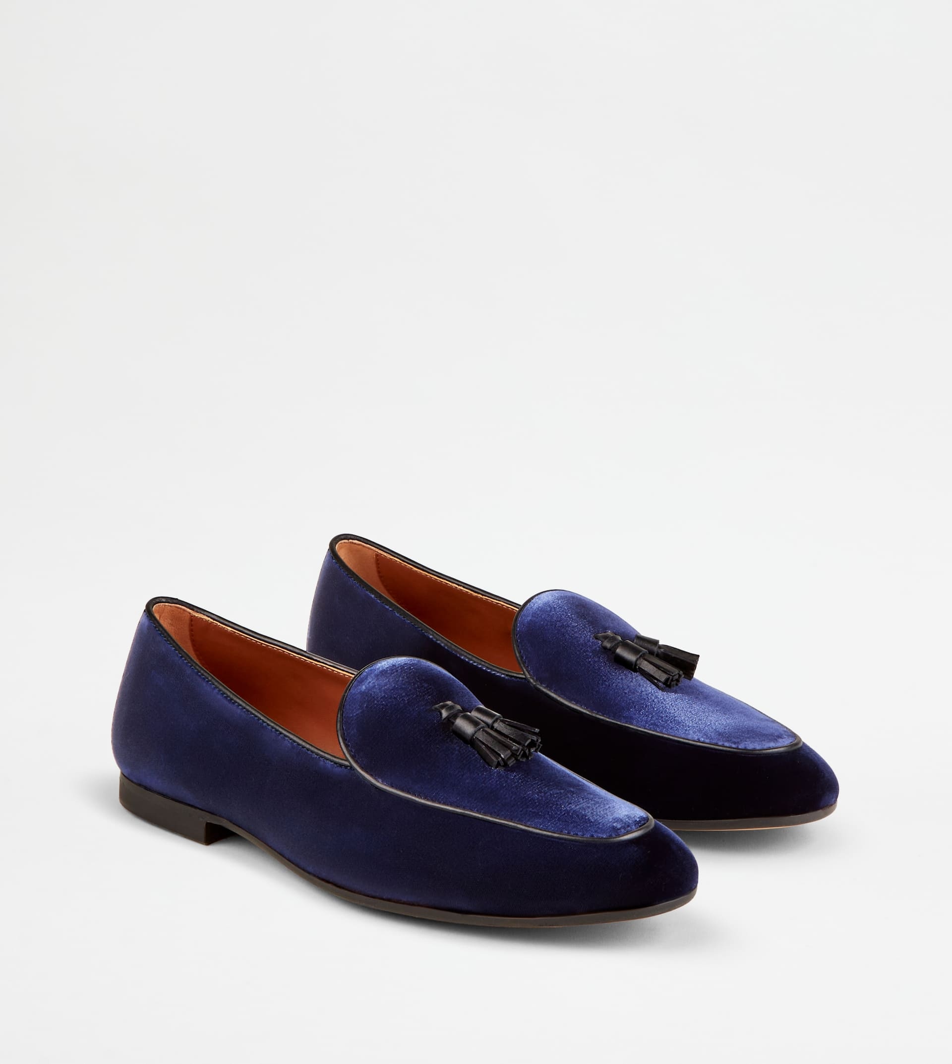 LOAFERS WITH TASSELS IN VELVET - BLUE, BLACK - 2