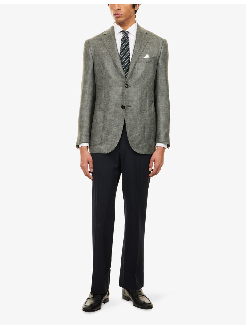 CORNELIANI Single-Breasted Wool, Linen and Silk-Blend Blazer outlook