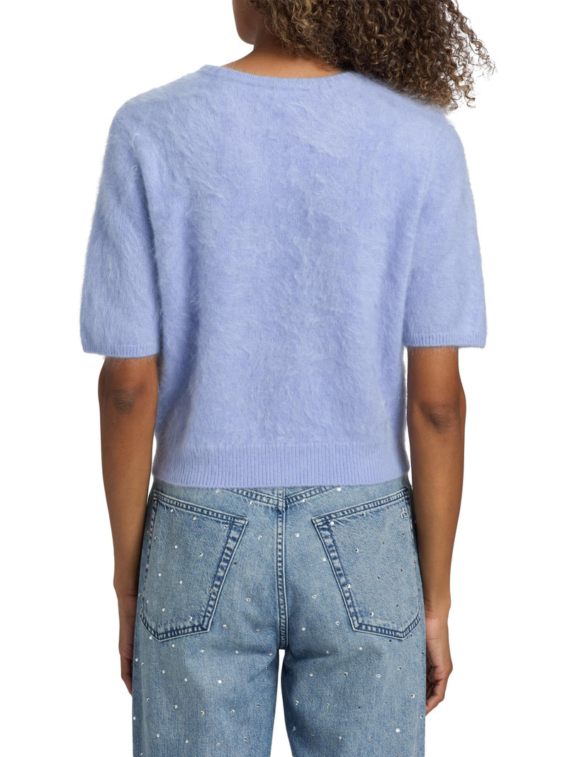 Women's Jada Brushed Cashmere Crop Sweater - Light Blue 5