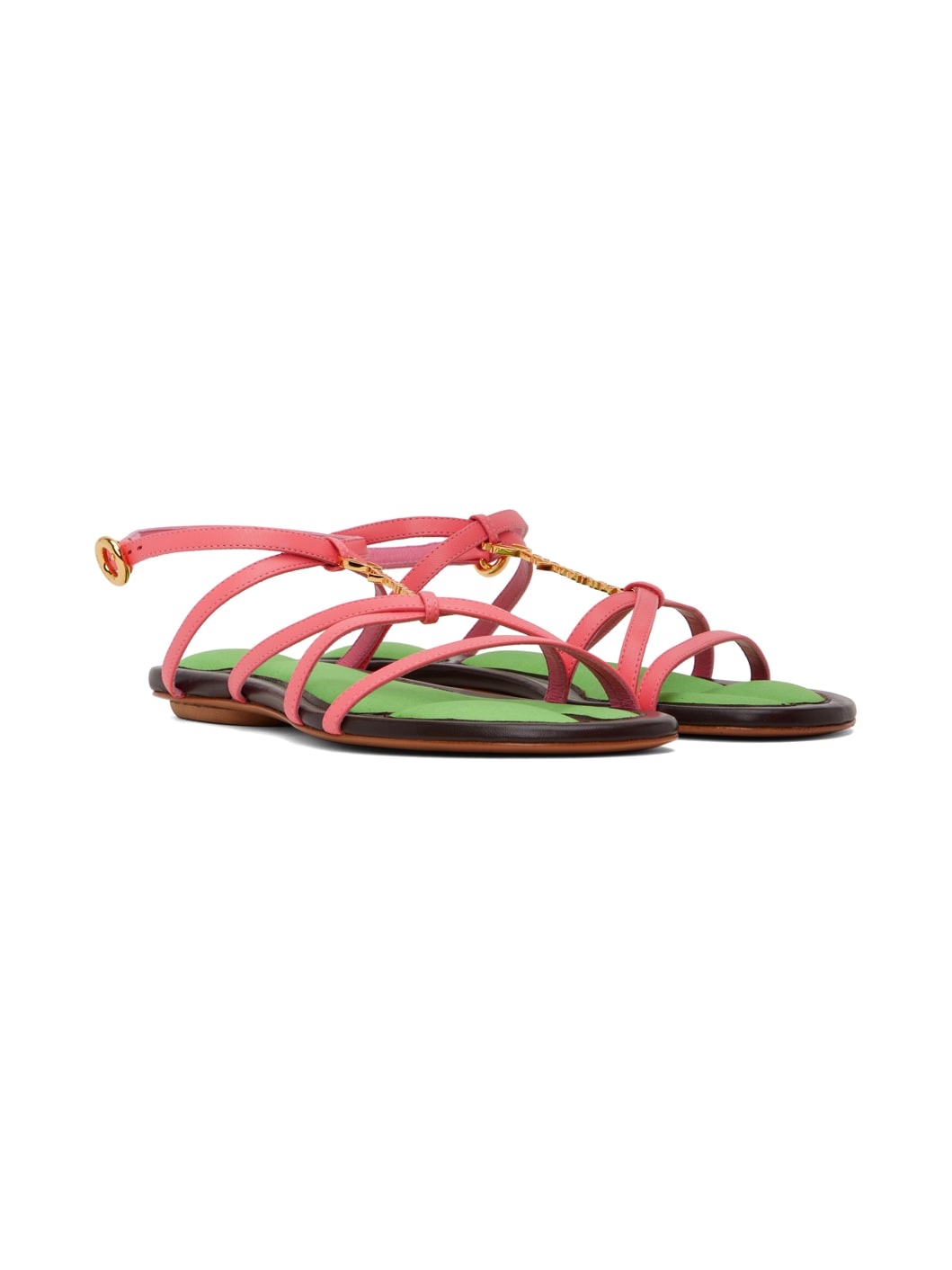 Pink Le Raphia 'Les Sandales Pralu Plates' Sandals - 4