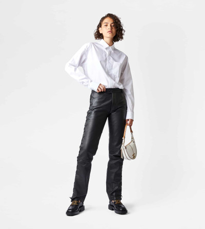 Tod's TOD'S TROUSERS IN LEATHER - BLACK outlook