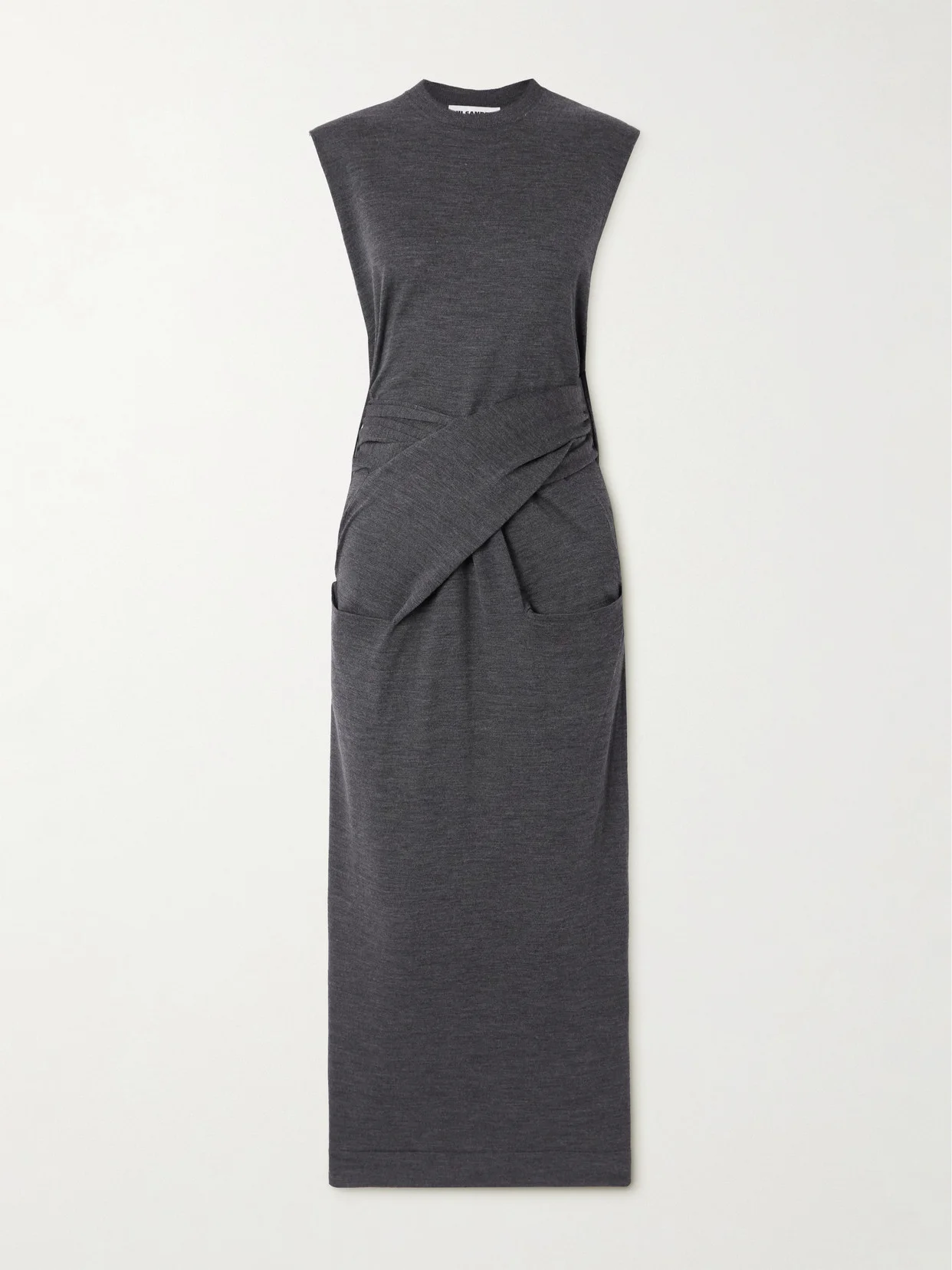 Draped Merino Wool Maxi Dress - 1